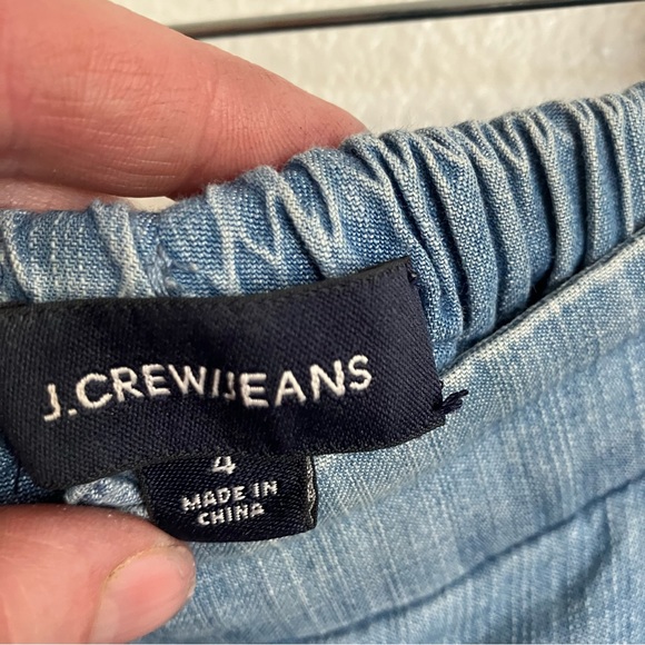 J Crew Pleated Wide Leg Chambray Crop- Size 4 - Picture 6 of 8